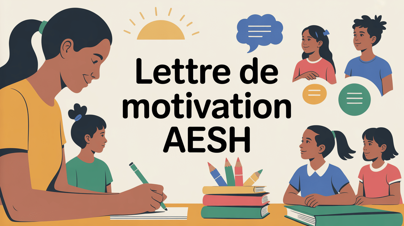 Visuel lettre de motivation AESH dans environnement scolaire bienveillant