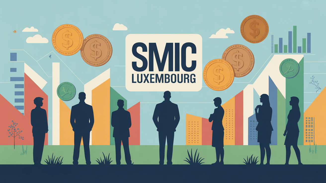 Illustration du luxembourg smic avec travailleurs et économie