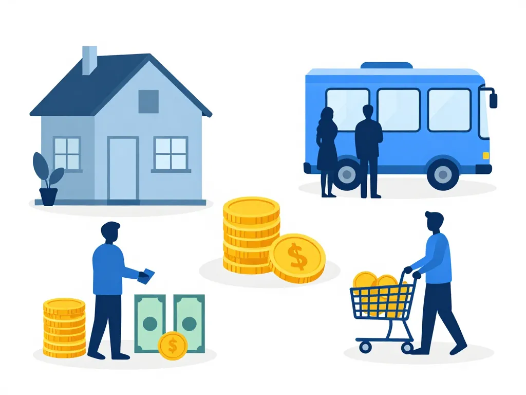 Personnages illustrant vie au luxembourg smic et dépenses