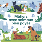 illustration métiers avec animaux bien payés