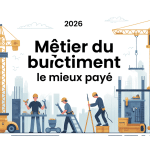 métier du bâtiment le mieux payé illustration vectorielle