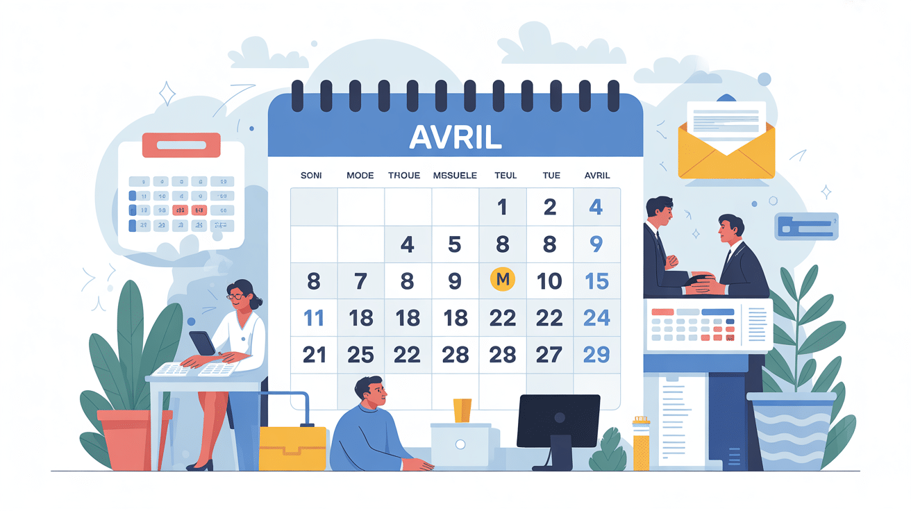 Pas d'actualisation mensuelle nécessaire en avril, illustration calendrier