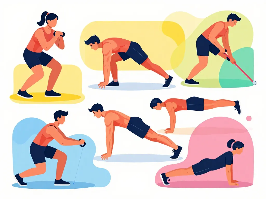 puissance de 10 exercices principaux tout le corps