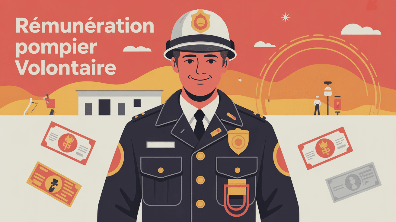 Illustration moderne sur la rémunération pompier volontaire salaire