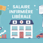 illustration salaire d infirmiere liberale symbole financier et outils pro