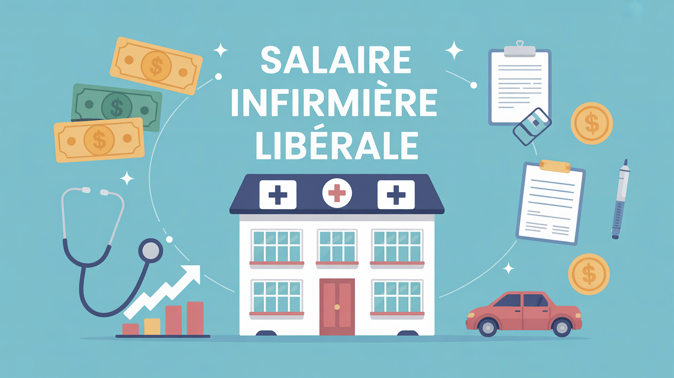 illustration salaire d infirmiere liberale symbole financier et outils pro