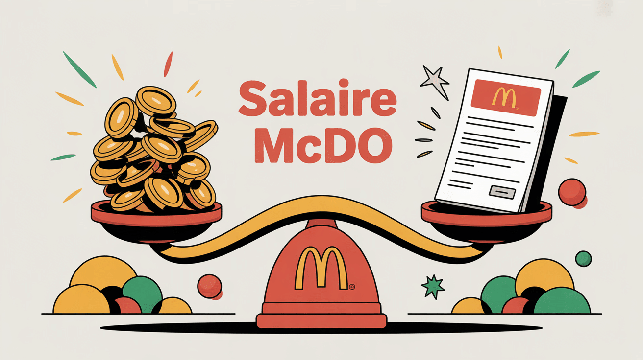 illustration salaire mcdo balance contrat pièce
