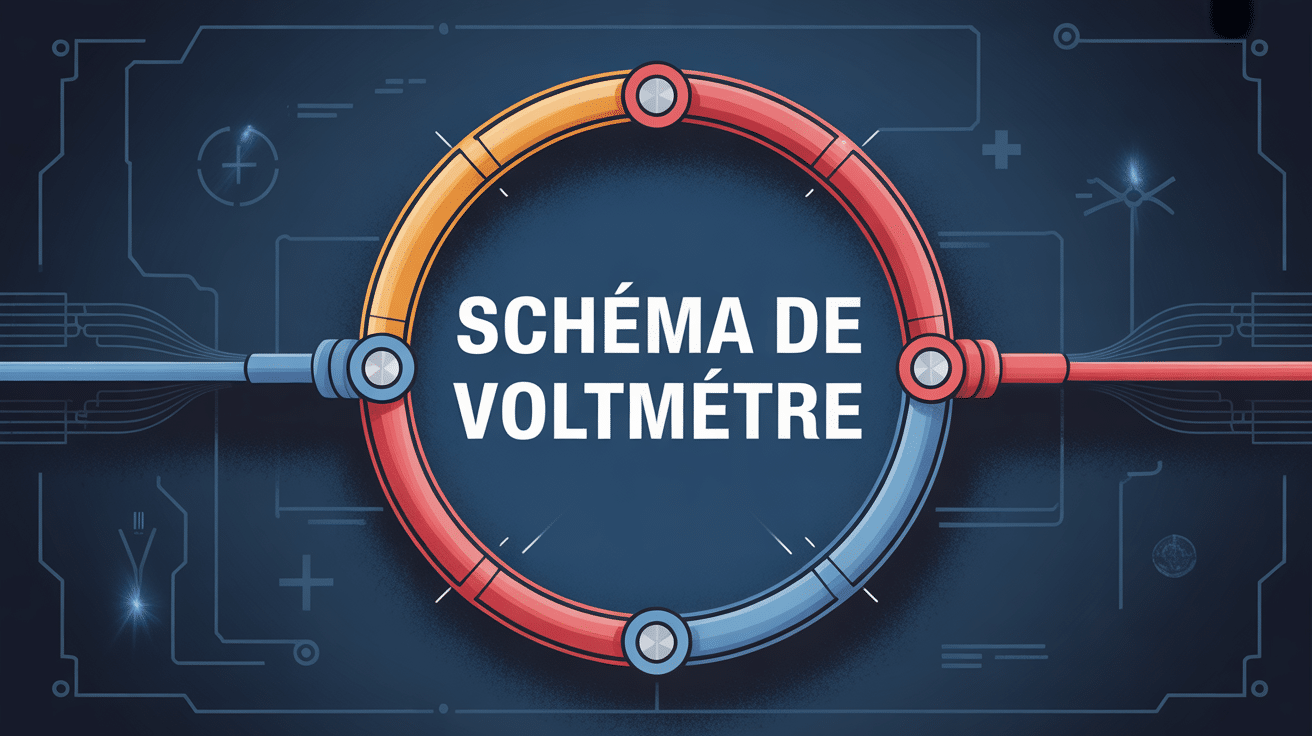voltmètre schéma sur fond plan électrique