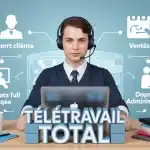 Illustration télétravail total pour débutants