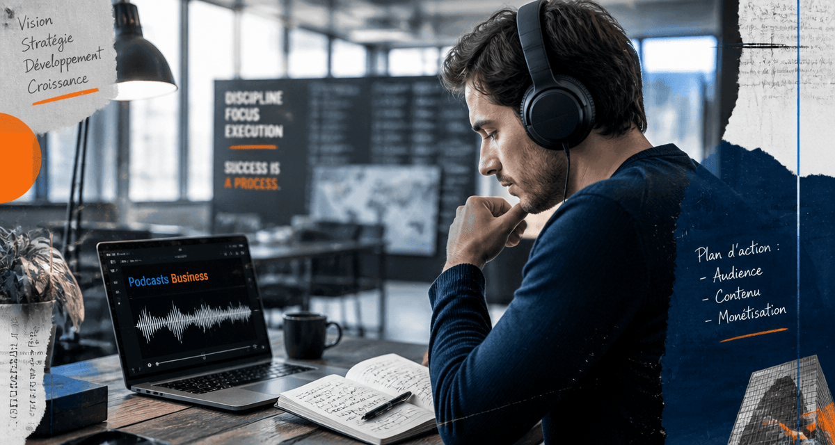 entrepreneur écoute business podcasts open space
