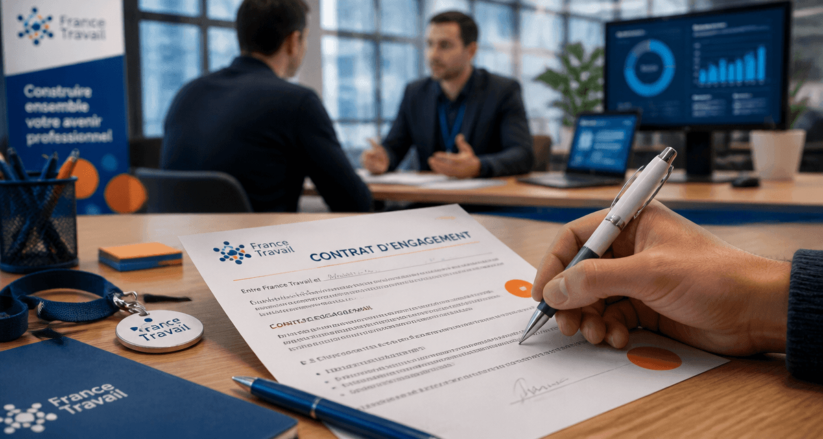 france travail contrat d engagement signature bureau