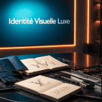 logo marque de luxe sur table studio