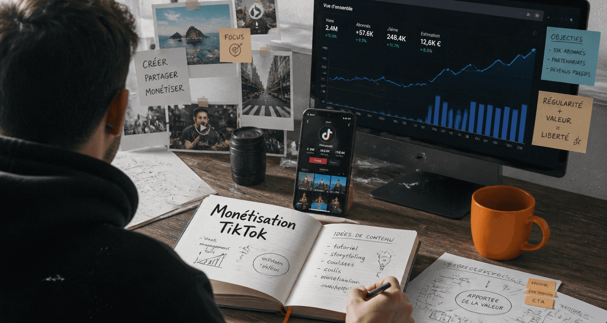 monetisation tiktok créateur contenu bureau