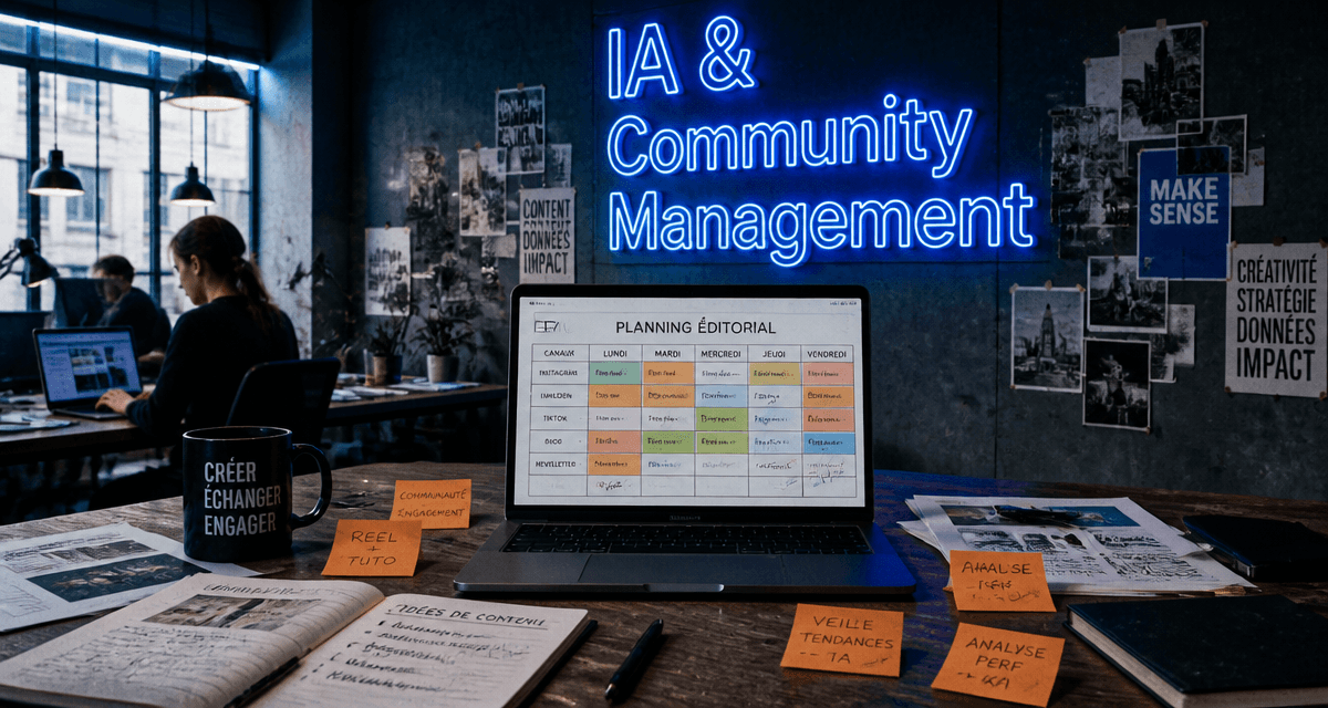 outils ia community management open-space planning éditorial
