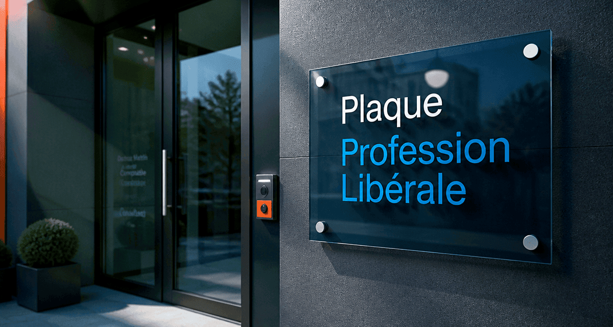 plaque profession libérale plexiglas sur porte