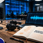 Podcast entreprise micro casque open space