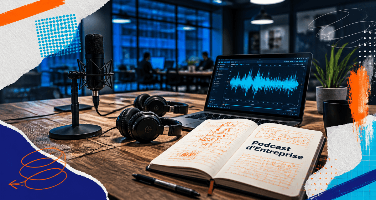 Podcast entreprise micro casque open space