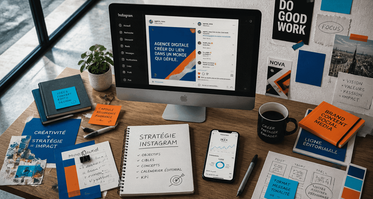 Poster sur Insta espace travail agence digitale