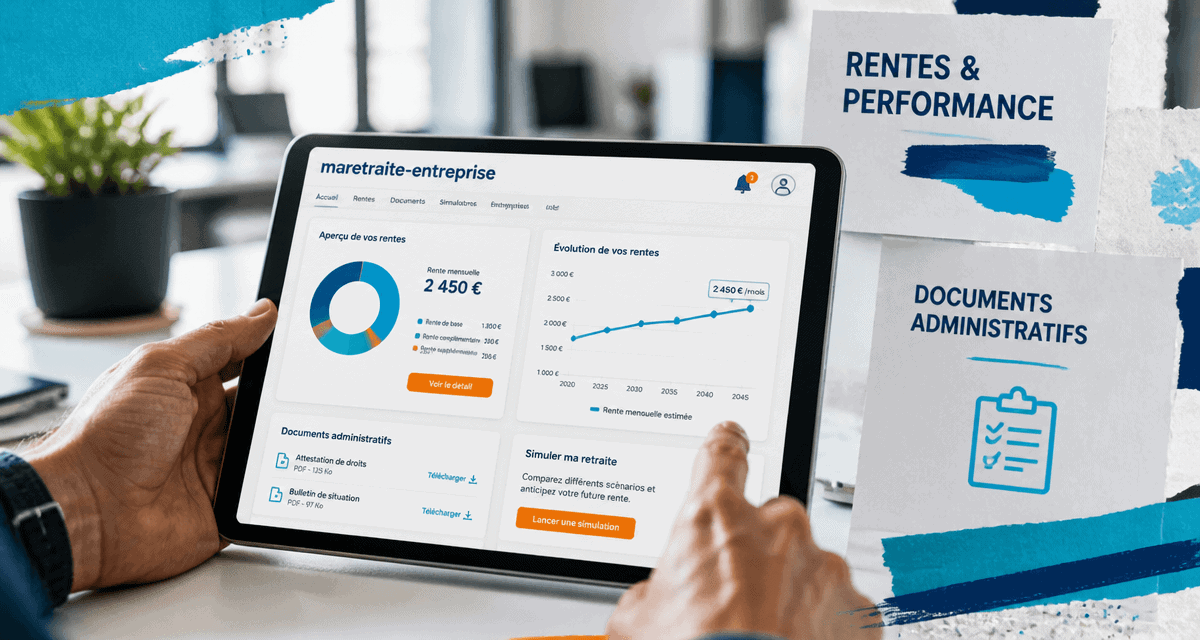 Tablette affichant maretraite-entreprise