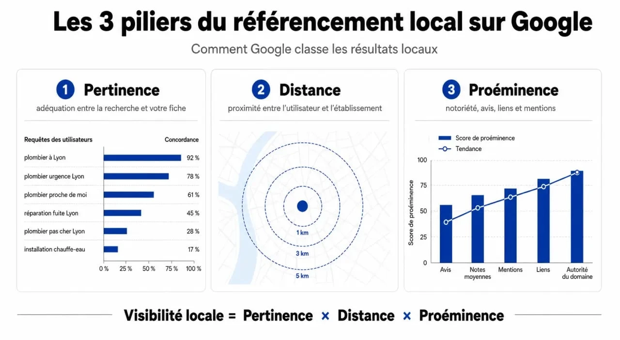 Infographie des facteurs de référencement local pour la gestion Google My Business