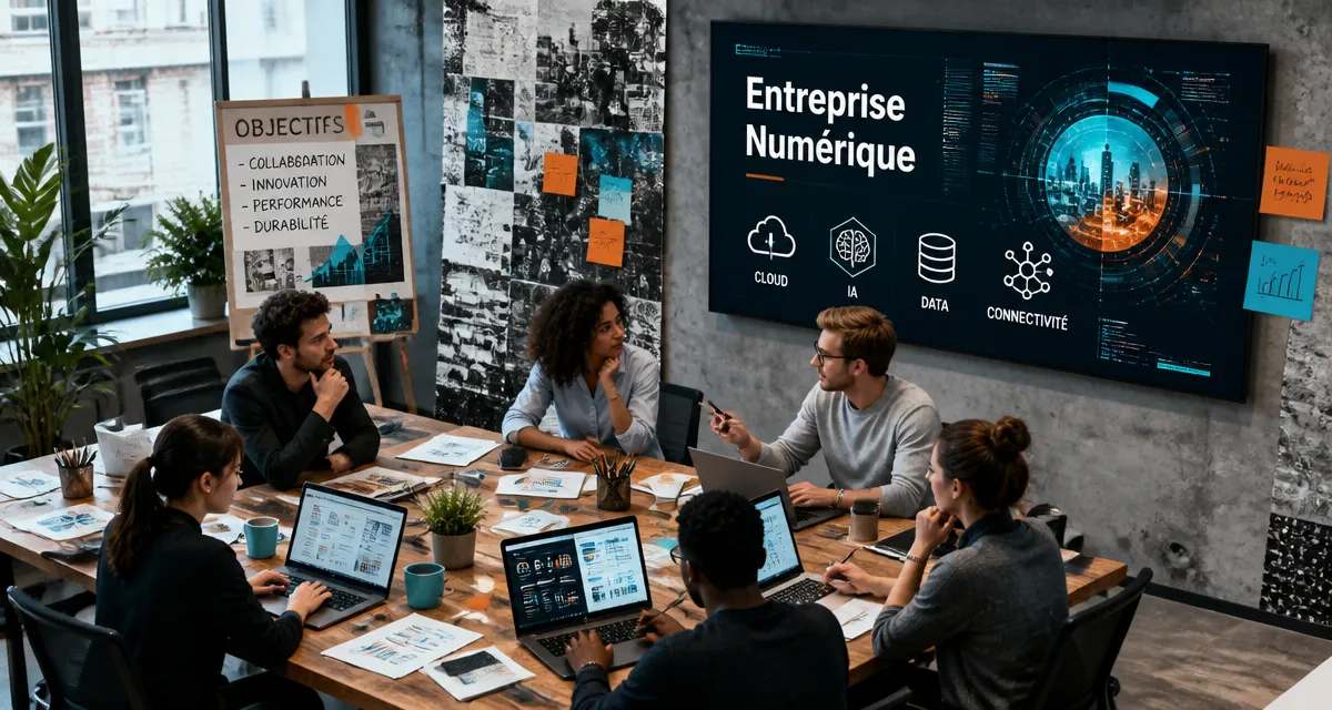 équipe entreprise numérique en open space