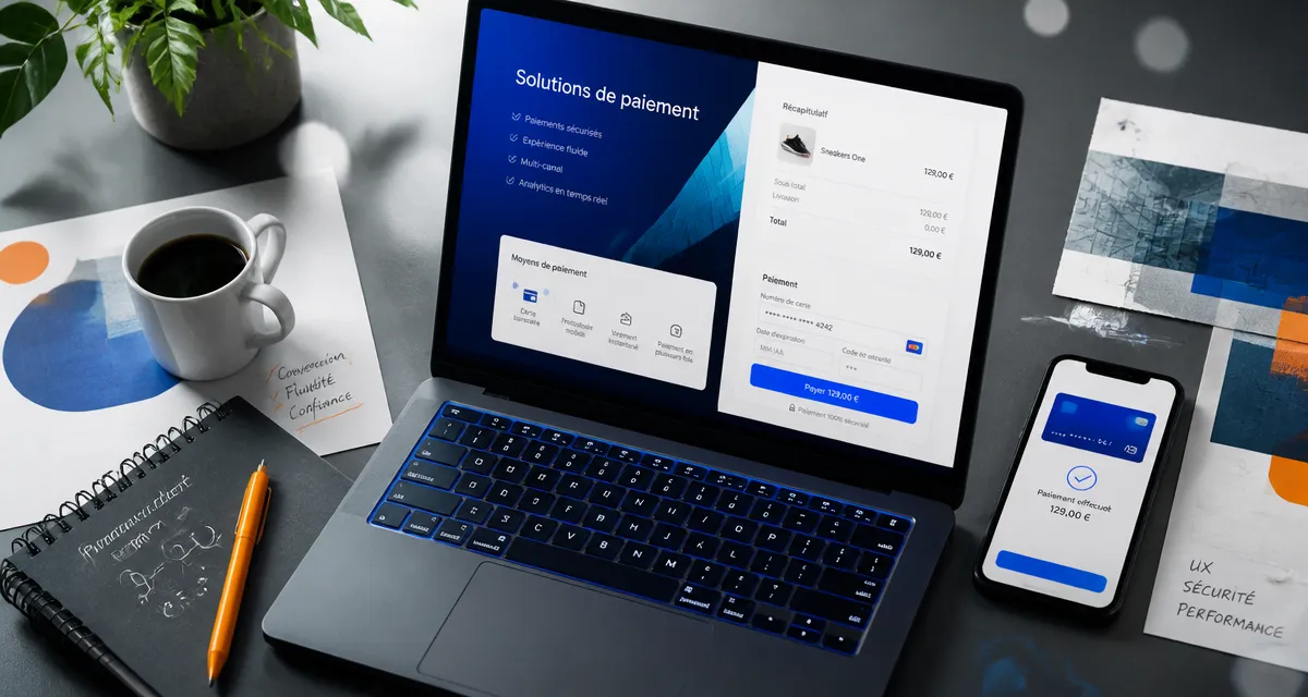 solution de paiement en ligne e commerce sur bureau moderne