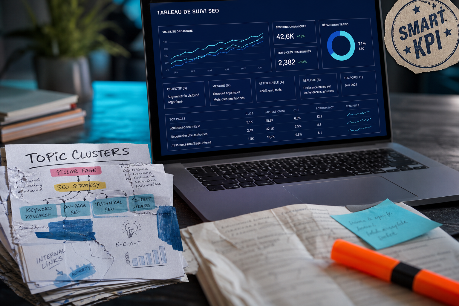 Stratégie de contenu seo : tableau KPI pour dominer la SERP