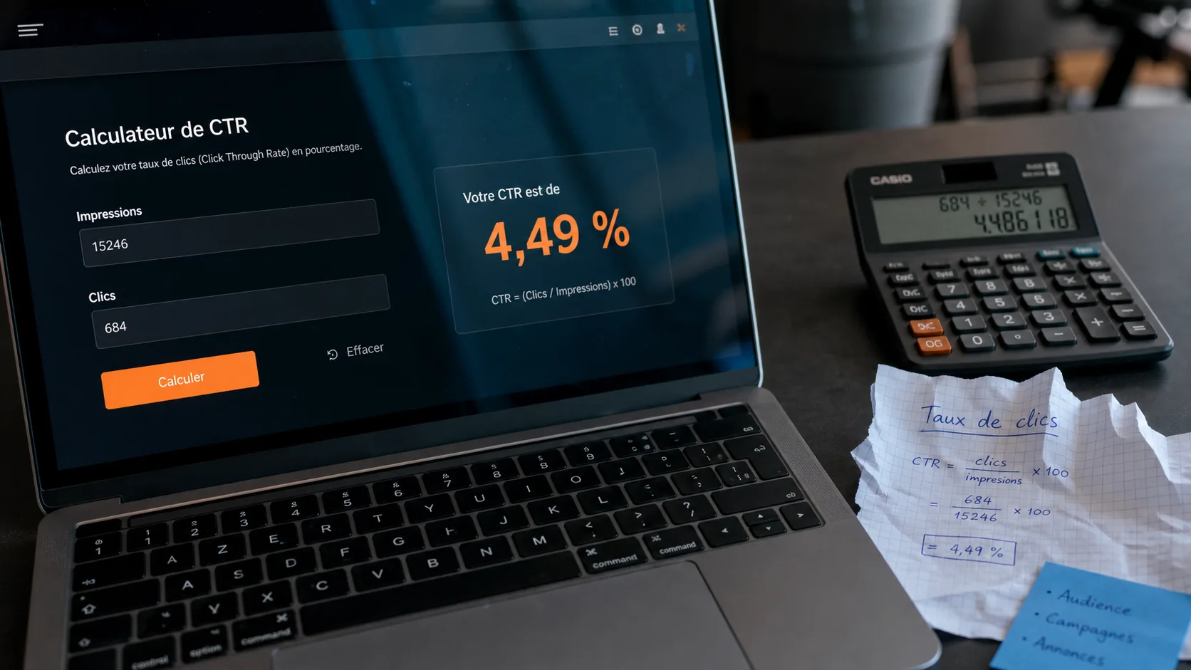 CTR definition : taux de clics, impressions et clics