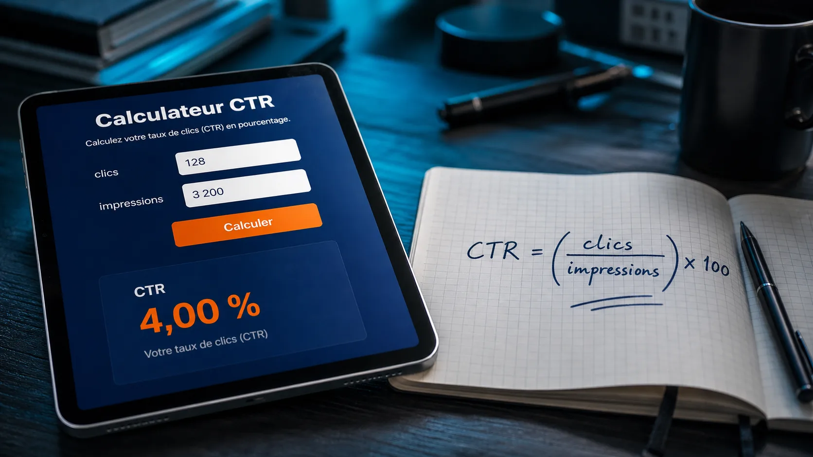 ctr definition : formule (clics/impressions) x 100