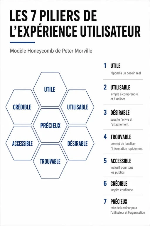 Infographie des 7 piliers de l'expérience utilisateur pour le SEO