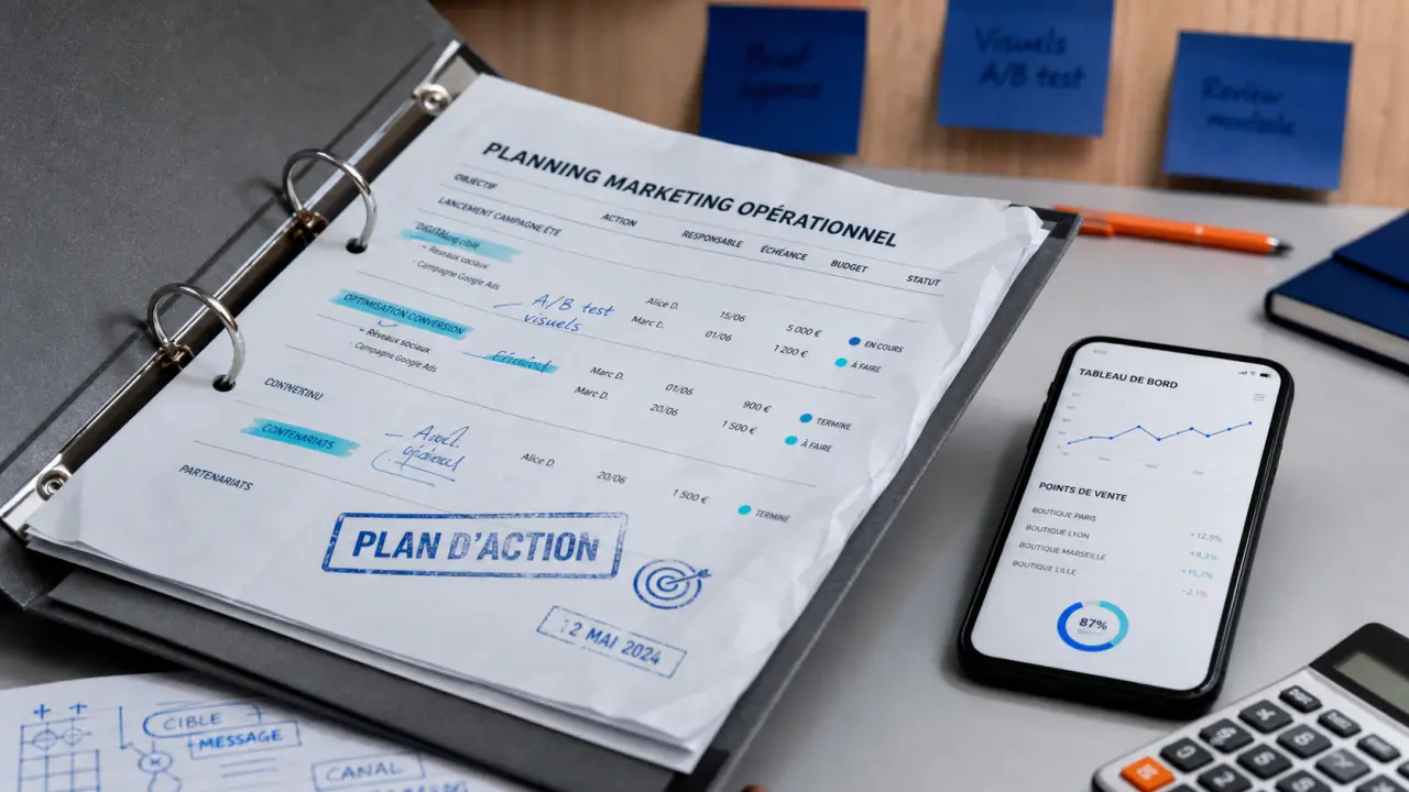 Marketing opérationnel : plan d’action sur smartphone et tableau de bord