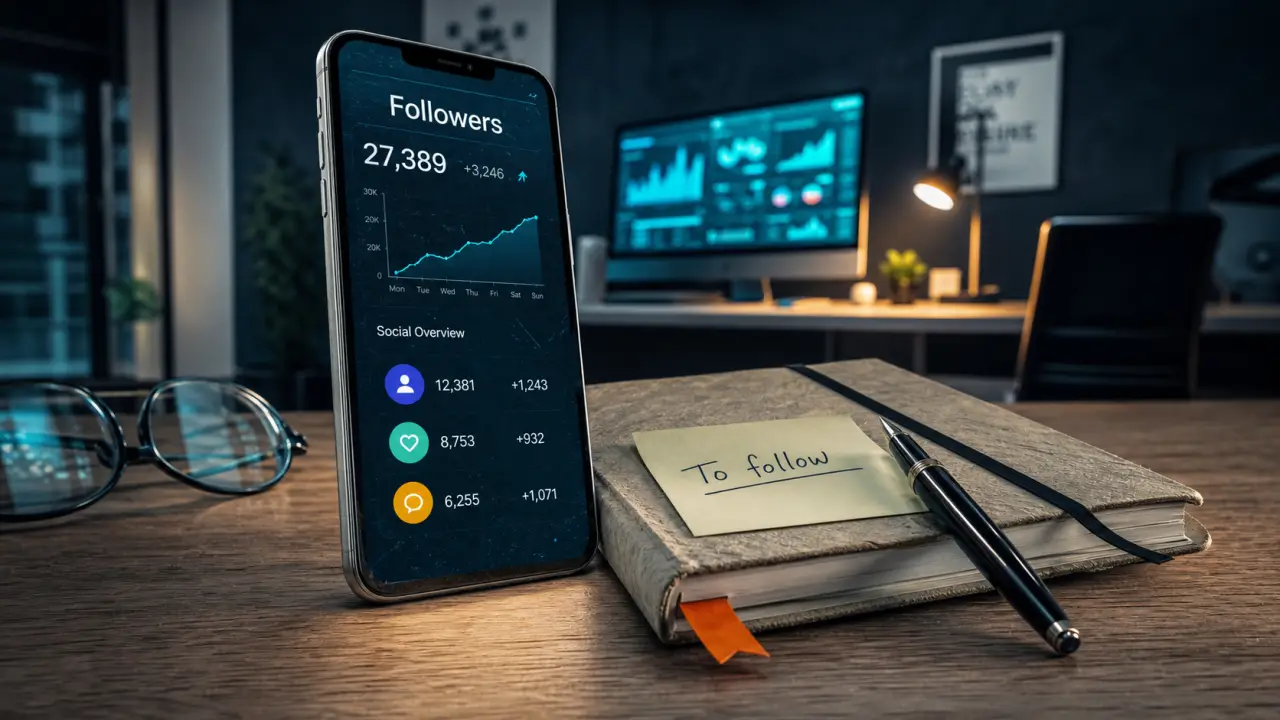 Que veut dire follower : compteur followers sur smartphone en marketing