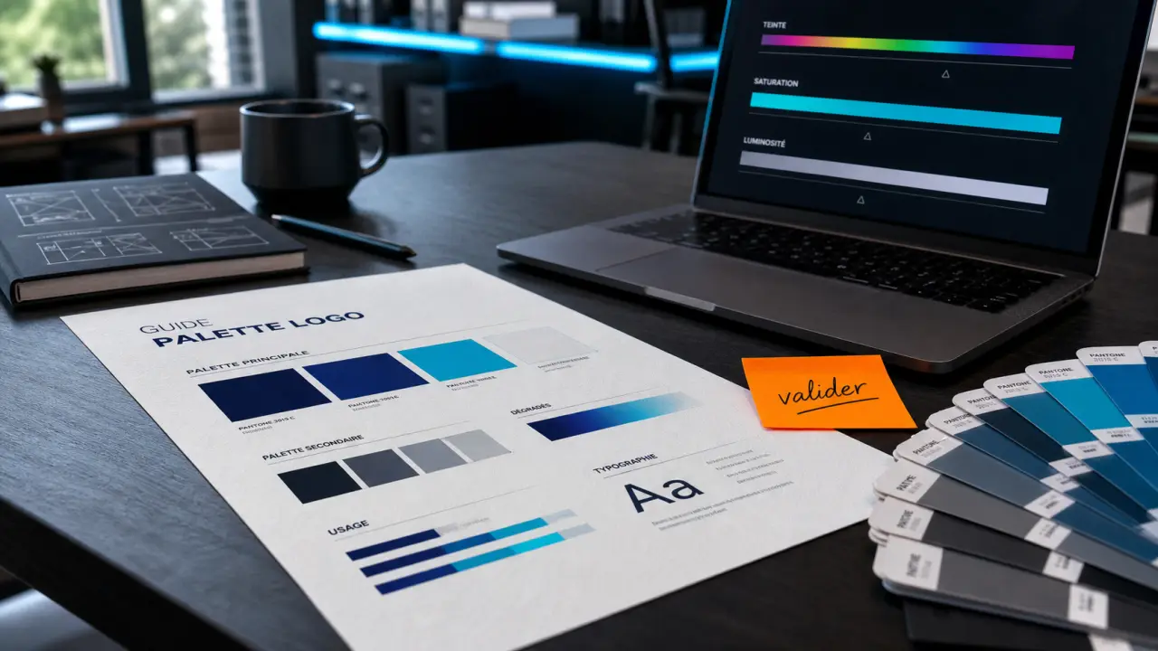 Signification couleur logo : bleu et cyan sur palette graphique