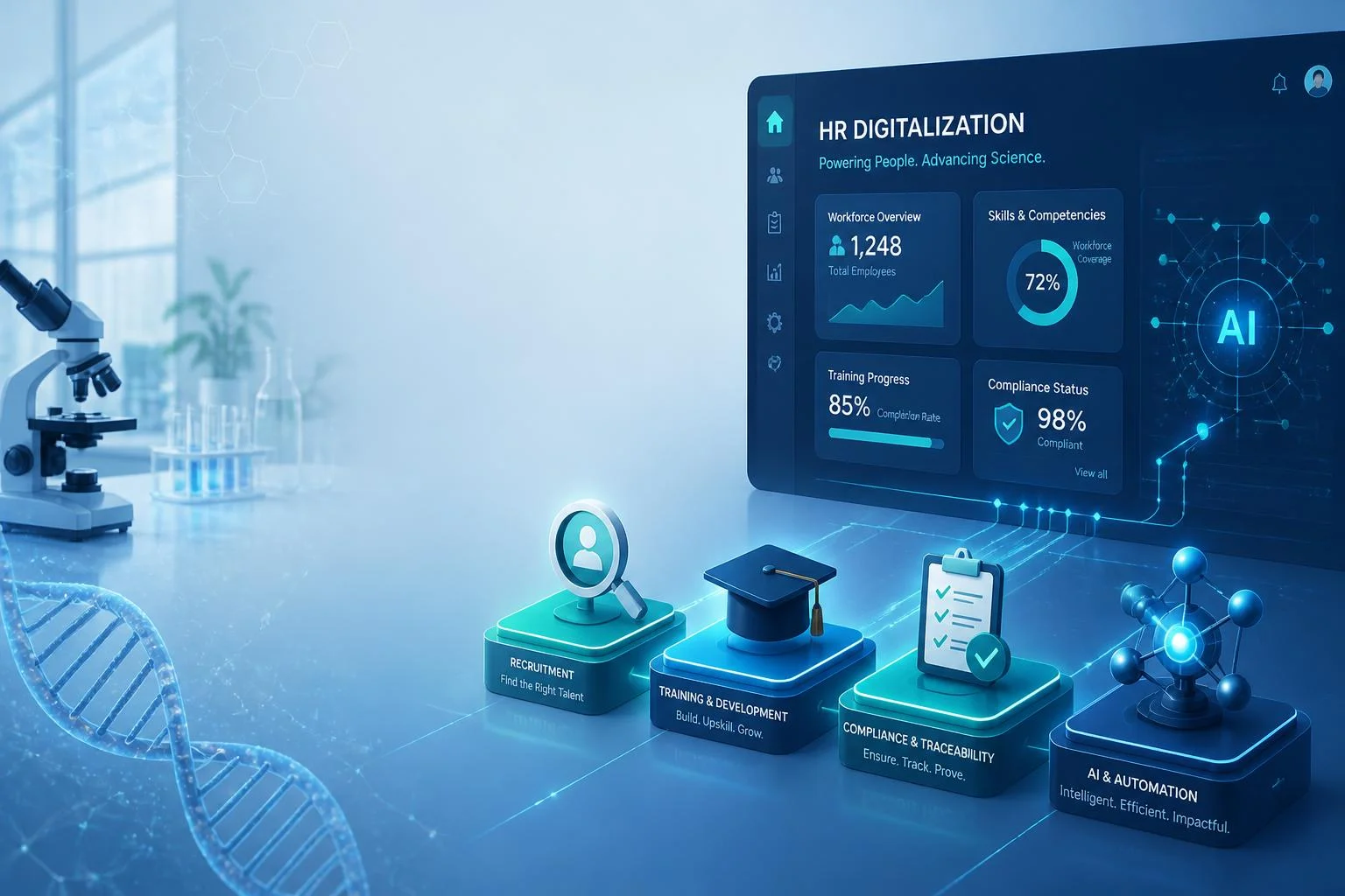 SIRH, IA, ATS : digitaliser la RH en biotech