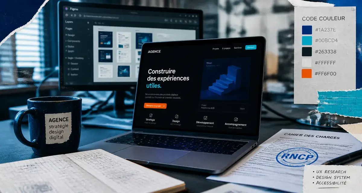 Formation ui design : maquette UI Figma, atelier design produit et RNCP