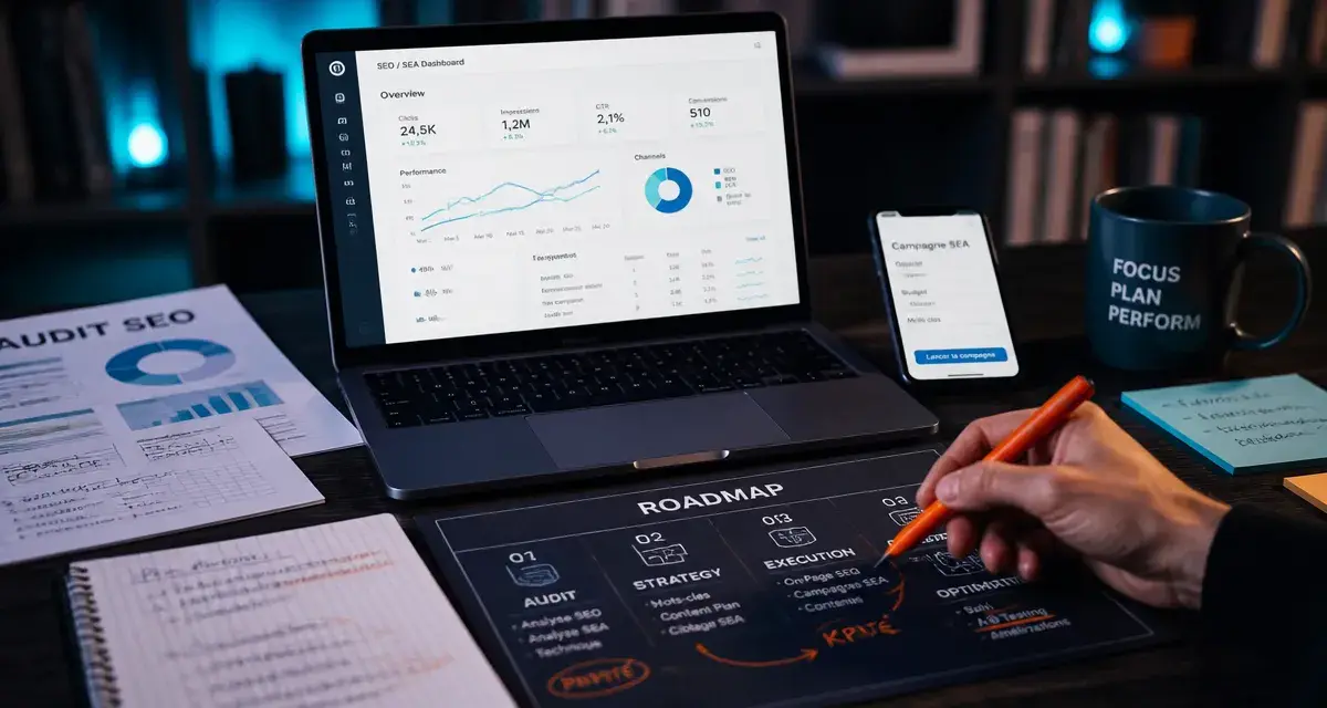 agence web digitale bordeaux : conversion SEO SEA sur tableau de bord