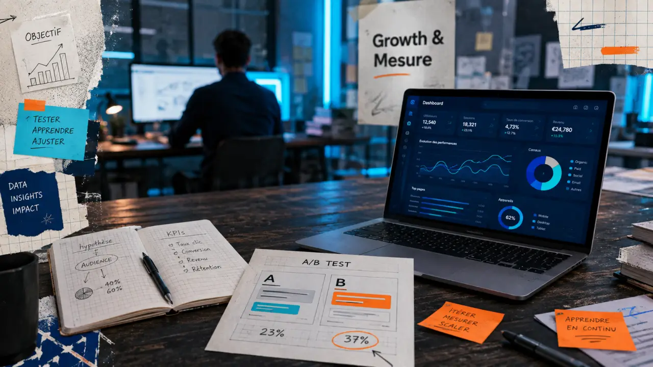 Formateur growth : acquisition, data et IA sur dashboard analytics