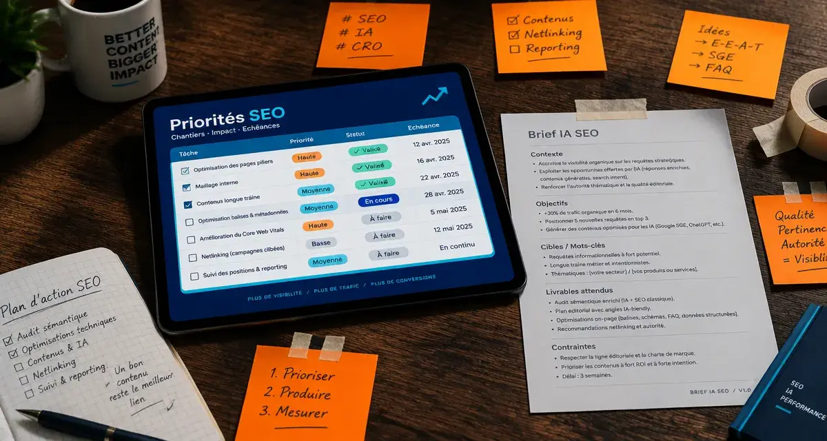 Agent ia seo : brief et analyse SEO sur bureau